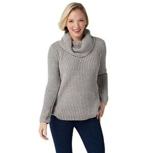 NWOT Liz Claiborne Classic Grey Chenille Turtle-Neck Sweater‎ Medium